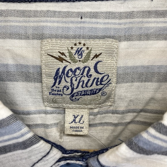 NWT MoonShine Spirit Brad Paisley Marveled Pearl Snap White Gray Plaid Mens XL - Picture 3 of 14